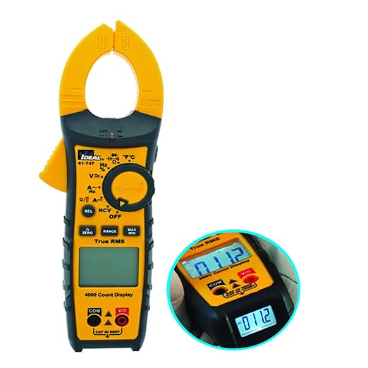 Ideal Electrical 61-747 TightSight 400 Amp 600-Volt Digital Truerms AC/DC Clamp Meter