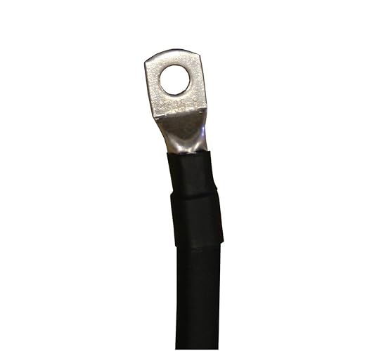 6 AWG 6 Gauge Single Black 4 feet w/ 5/16" Lugs Pure Copper Battery Inverter Cables for Solar, RV, Auto, Marine Car, Boat