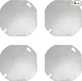 4 Packs Octagon Electrical Box Cover, Galvanized Steel Metal Junction Box Covers, Blank Flat Outlet Box Cover for 4 inch Octagonal Box