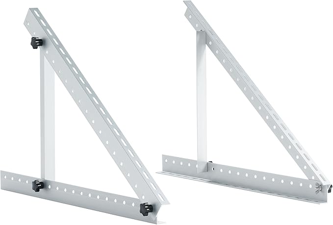 JJN 58" Solar Panel Mount, 0 to 90° Adjustable Solar Panel Mounting Brackets, Aluminum Stand Supports Single Panel from 100W to 400W with Foldable Tilt Legs for Flat roof, Ground,RV Boat