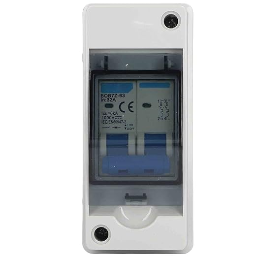 DC Miniature Circuit Breaker PV DC Circuit Breaker, IP65 Waterproof DC Isolator Switch Solar Disconnect Switch 32A 6KA 1000V, Circuit Breaker for PV Solar Panel Connected System