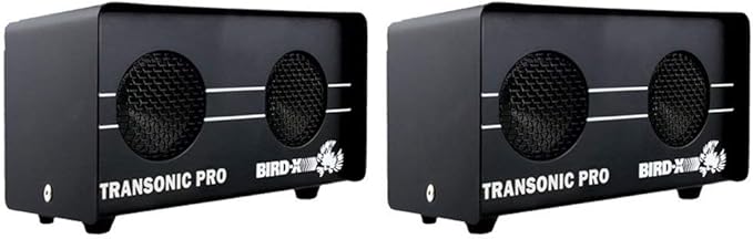 Bird-X Transonic PRO, Sonic and Ultrasonic Critter-Preventer and Scarer with 2 Speakers, Ideal for Indoor Areas, Covers up to 3,500 sq. ft., 6" x 3" x 3" (Pack of 2)