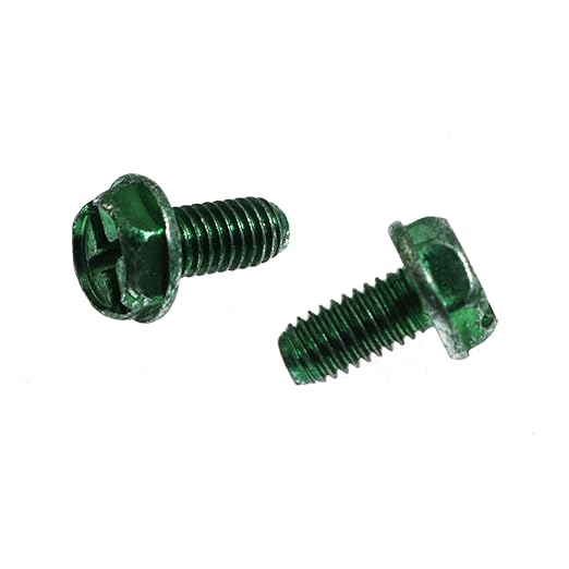 Maxmoral Electrical Box Ground Screws 10-32 x 3/8 in. Hex Head Screw Assortment Slotted Washer Head for Electrical Junction Boxes Metal Outlets Switch Boxes Green
