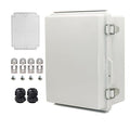 Outdoor Waterproof Electrical Box Junction Box Weatherproof IP67 ABS Plastic Enclosure Switch Router Project Box Electronics DIY Enclosure With Mounting Plate Wall Bracket Grey 8.6"x6.6"x4.3"