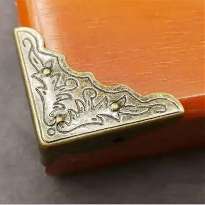 Dophee 8Pcs Antique Brass Jewelry Box Corner Case Chest Corner Protector Guard Edge Cover