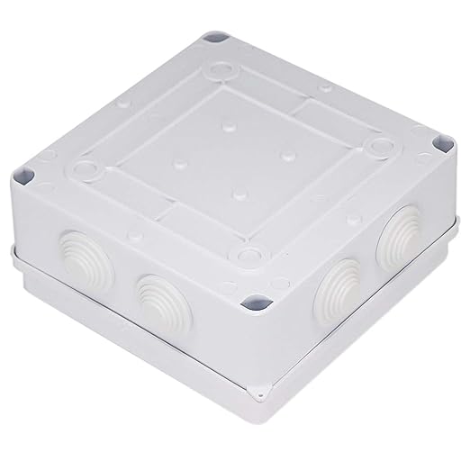 Zulkit Junction Box ABS Plastic Dustproof Waterproof IP65 Universal Electrical Boxes Project Enclosure White 5.9 x 5.9 x 2.8 inch (150 x 150 x 70mm)