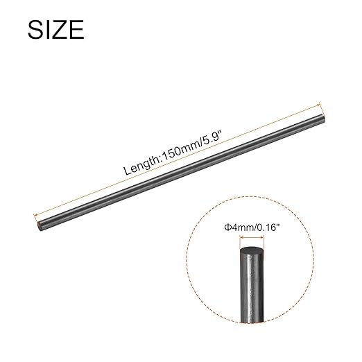 MECCANIXITY 4 Pack Carbon Fiber Rod, 4mm x 150mm for RC Plane DIY Tool Wing Tube Quadcopter Arm