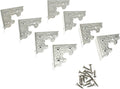 24 Pcs Vintage Corner Protectors Antique Triangle Guard Metal Edge Guard Box Wooden Jewelry Gift Box Cabinet Three Sides Full Encase Desk Edge Corner Guard with Mounting Screws (Silver)