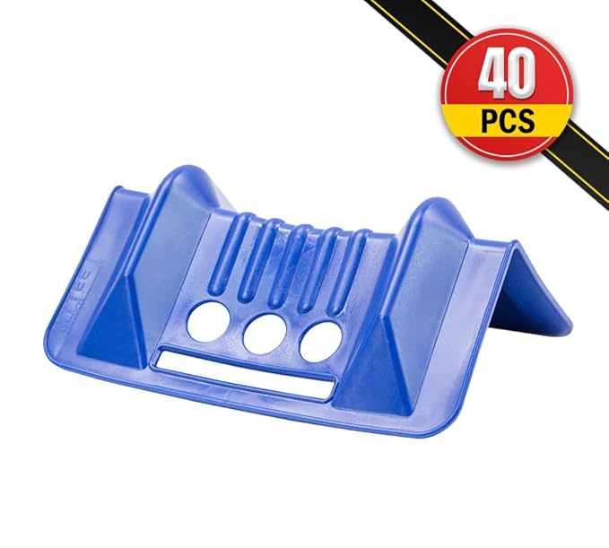 Mytee Products (40 Pack) 4" x 4" x 10" Blue Corner Protector V Shaped Flatbed Edge Guards with Carrying Case - Cargo Load Corner Edge Protector and Tie-Down Strap Guard for Flatbed