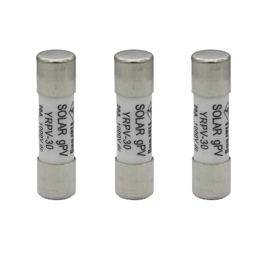 ZOOKOTO 3 Pcs 10x38mm 1000V DC Solar PV Photovoltaic Fuse 20A in line Fuse 20A UL:1000V DC In20A/40.3kA