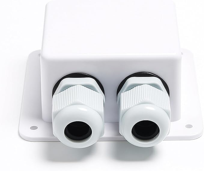White Waterproof Solar Cable Entry Gland, Double Cable Entry Gland for All Cable Types 6mm² to 12mm² for Solar Panels on RV Camper Van Travel Trailer Boat Cabin (Pack of 2)