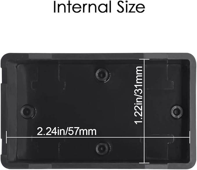 LeMotech 5Pcs ABS Plastic Electrical Project Case Power Junction Box, Project Box Black 2.4 x 1.4 x 1.0 inch (61 x 36 x 25 mm)