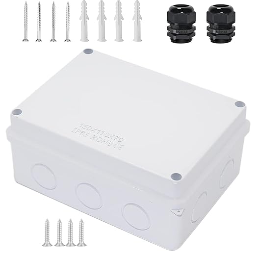 Junction Box, Zulkit Project Box with Reserved Holes IP65 Waterproof Dustproof Electrical Box ABS Plastic Project Enclosure White 5.9 x 4.3 x 2.8 Inch