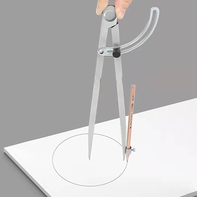 Compass for Geometry, Compass for Woodworking, 16 inch Precision Woodworking Compass with Wing Divider and Pencil Holder, Large Compass for Geometry, Woodworking Compass, Drafting, Drawing Compass