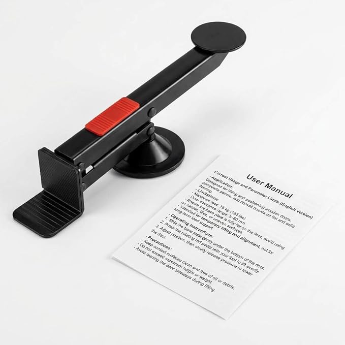 QWORK Swivel-Type Door and Board Lifter, Door Lifter Installation Tool, Black