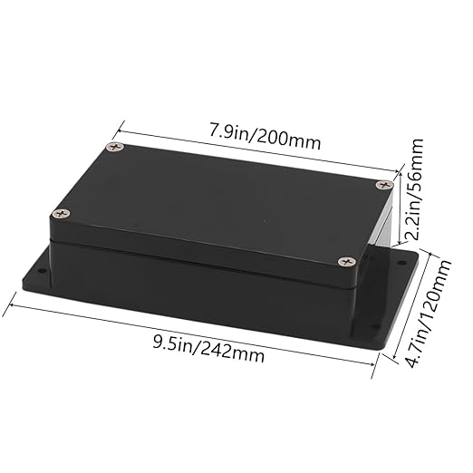 Zulkit Junction Box ABS Plastic Dustproof Waterproof IP65 Universal Electrical Boxes Project Enclosure with Fixed Ear Black 7.87 x 4.72 x 2.2 Inch (200 x 120 x 56 mm)(Pack of 1)