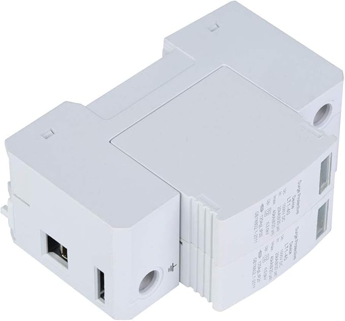 Voltage Surge Arrester Device, 2P DC Surge Protection Arrester Device Photovoltaic Lightning Protector Low-voltage Arrester Whole House Surge Protector(2P40KA)