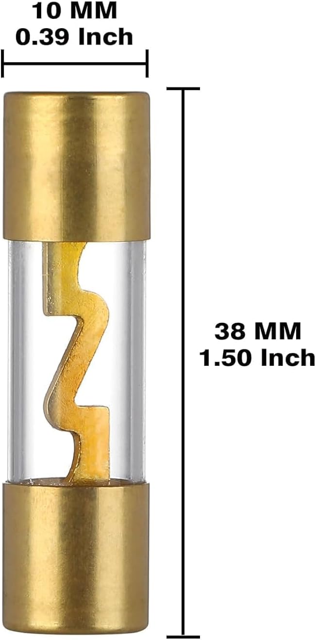 4-8 Gauge AWG Inline 60 Amp Fuse Holder with 60A AGU Fuses for Car Audio Alarm Amplifier Subwoofer in-line Fuse Holders (60Amp)