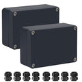 Junction Box IP65 Waterproof ABS Plastic Electrical Project Case Power Junction Boxes, Project Box with 4 PCS M12 Cable Glands 3.3 x 2.3 x 1.3Inch (83 x 58 x 33mm)