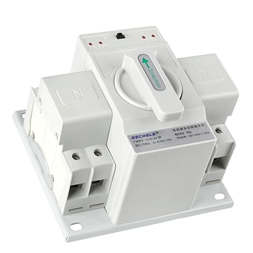 110V 63A 2P Dual Power Automatic Transfer Switch Generator Changeover Switch Mini ATS PV RV Transfer Switch 50HZ/60HZ