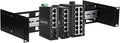 2U 19 inch Din Rail Chassis Bracket Depth Adjustable Rackmount Kit Aluminum Rack Mount Rack Rails for 35mm Din-Rail Mounted Device Ethernet Switch Media Converter Shelf