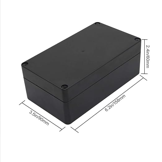 LeMotech Project Box ABS Plastic Junction Box IP65 Waterproof Electrical Boxes Universal Enclosure Black 6.2X 3.5X 2.4 inch (158x90x60mm)（Pack of 1）