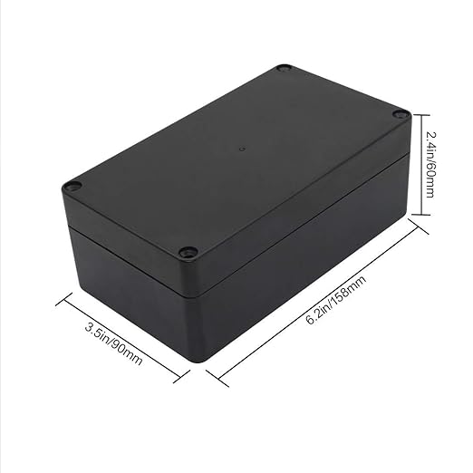 LeMotech Project Box ABS Plastic Junction Box IP65 Waterproof Electrical Boxes Universal Enclosure Black 6.2X 3.5X 2.4 inch (158x90x60mm)（Pack of 2）