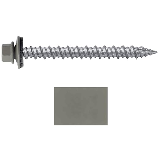 Metal ROOFING SCREWS: (250)10 x 2" Clay Hex Head Sheet Metal Roof Screw. Self starting metal to wood siding screws. EPDM washer. Colored head