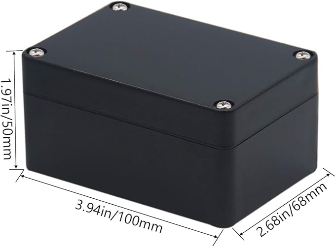 2pcs Project Box ABS Black Electrical Boxes IP65 Outdoor Waterproof Box Electronic Junction Box Power Enclosure with Cable Glands for DIY Project 3.94 x 2.68 x 1.97 inch (100x68x50mm)
