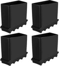 Operitacx 4Pcs Ladder Feet Replacement Rubber Foot Covers Step Ladder Foot Mat Herringbone Non-Slip Pads Accessories 2.36X2.36X1.10In Black