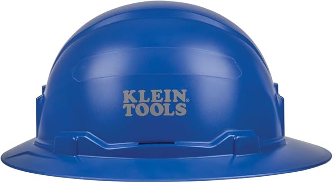 Klein Tools Hard Hat, Non-Vented Full Brim Style, Padded, Self-Wicking Odor-Resistant Sweatband, Tested up to 20kV
