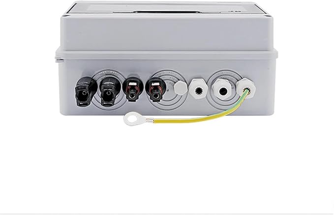 CAARLA Solar Combiner Box 600V 2 in 1 Out Solar photovoltaic PV Combiner Box with Protection DC Fuse MCB SPD Box IP65(DC Fuse 30A)