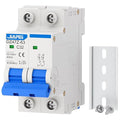DC Miniature Circuit Breaker, 1000V 2 Pole 32 Amp Isolator for Solar PV System, Thermal Magnetic Trip DIN Rail Mount, C32 DC Disconnect Switch