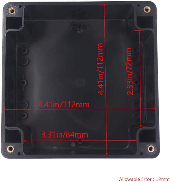 Project Box ABS Black Electrical Boxes IP65 Outdoor Waterproof Box Electronic Junction Box Power Enclosure with Cable Glands for DIY Project 4.72x4.72x2.95 inch (120x120x75mm)