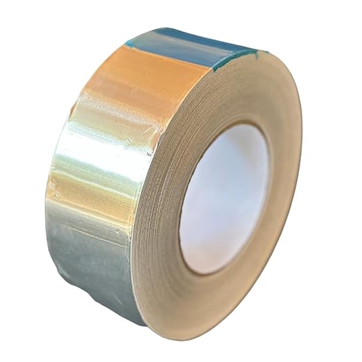 BlueTex InsulationㅤHVAC Aluminum Foil Tape 2 inch x 75 Yards (225 feet) 4 mil, Heavy-Duty Silver Duct Tape Metallic, High/Low Temperatures Aluminum Tape for Ductwork, Insulation & Vapor Barrier Seams