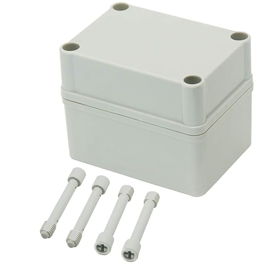 Zulkit Junction Box ABS Plastic Dustproof Waterproof IP67 Junction Boxes Universal Electrical Project Enclosure DIY Electronic Project Box Grey 4.33 x 3.15 x 3.35 inch (110 x 80 x 85 mm)