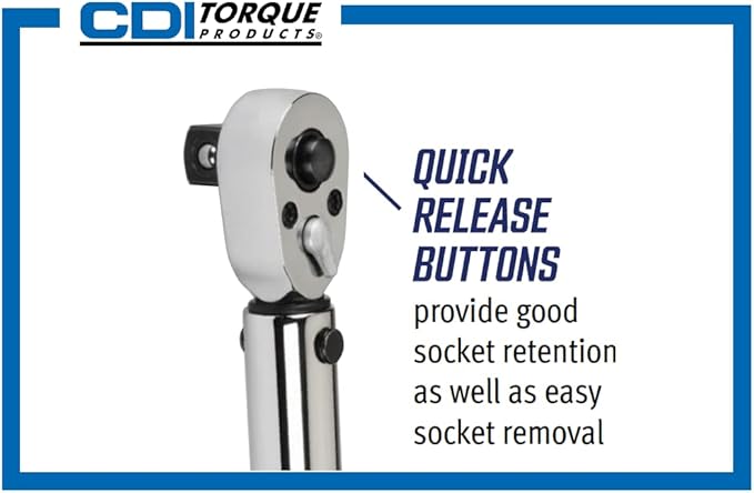 CDI 3/4 Inch Drive Adjustable Click Torque Wrench, Range 80-400 Ft Lbs / 85-491 Nm (4004MFRMH)