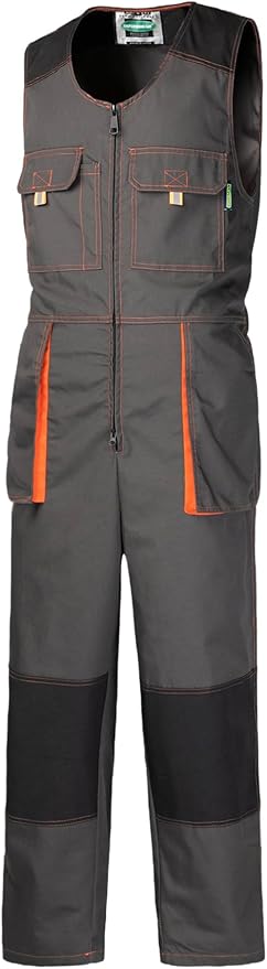 Men's Sleeveless Coveralls Multi-Functional Mechanics Workwear Stylish Work Coveralls Overalls Cargo Jumpsuit