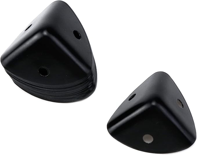 20Pcs Metal Box Corner Protectors Black Box Corner Edge Guard Metal Edge Guard Cover Decorative Corner Protectors with Mounting Screws, 0.98"x0.98"x0.98"