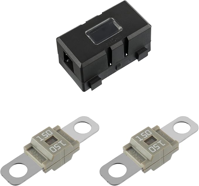 Midi Fuse Holder and 2 Pieces 150A Midi high Current Fuse Screw Fuse for Cars, Trucks, Vehicles(150 Amp)