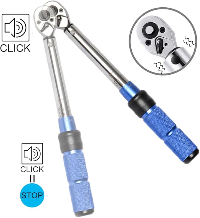 COTOUXKER Bike Torque Wrench Set, 1/4 Inch Drive Torque Wrench 2 to 24 Nm Bicycle Tool Kit for MTB Mountain Road Bikes with Allen Key, Torx Sockets, Extension Bar