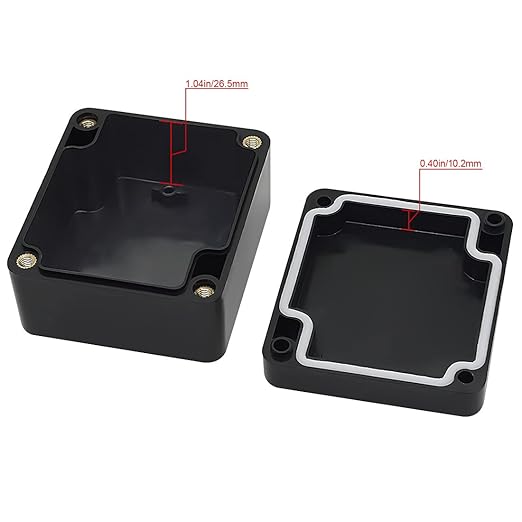 LeMotech Electrical Box ABS Plastic Project Box IP65 Waterproof Junction Box Project Case Universal Enclosure for Electronics Black 2.48x 2.28x 1.37 inch(63x58x35mm)(Pack of 1)