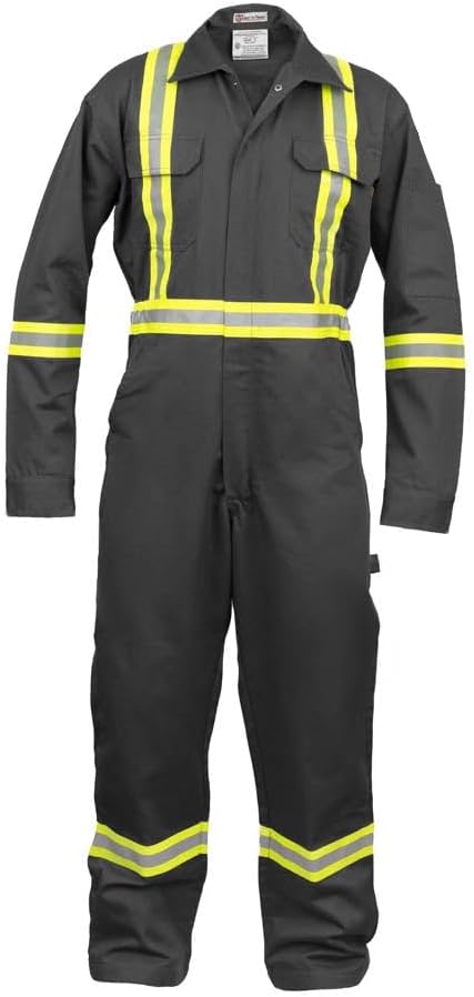 Just In Trend Safety Hi Vis Coverall with Leg Zipper – 100% Cotton, 7 oz
