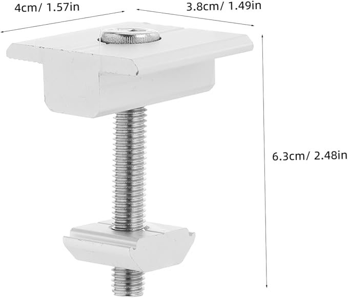 4pcs Aluminum Alloy Solar Panel Mid Clamps with Bolts and Washers for Secure Mounting Fit for Various Solar Installations Easy Installation and High Precision Design