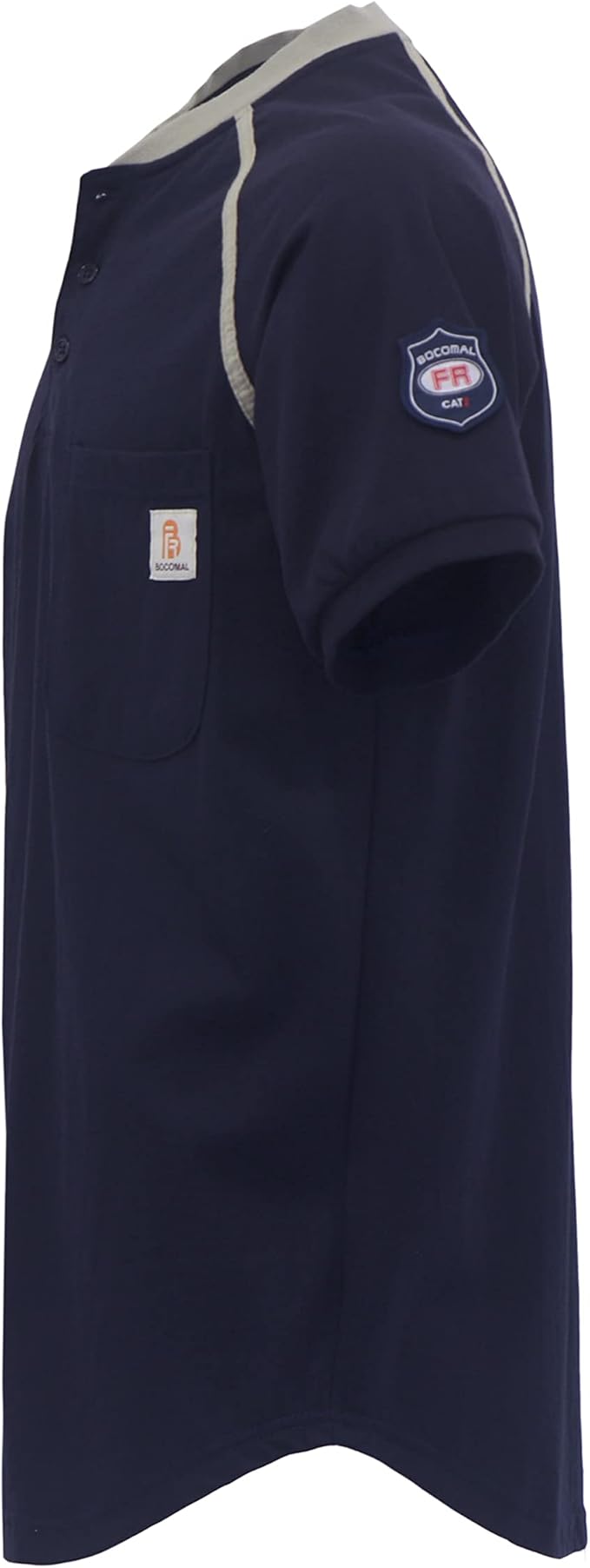 BOCOMAL FR Shirts 5.5oz Light Weight Henley and Short Sleeve Flame Resistant/Fire Retardant Clothing Shirt