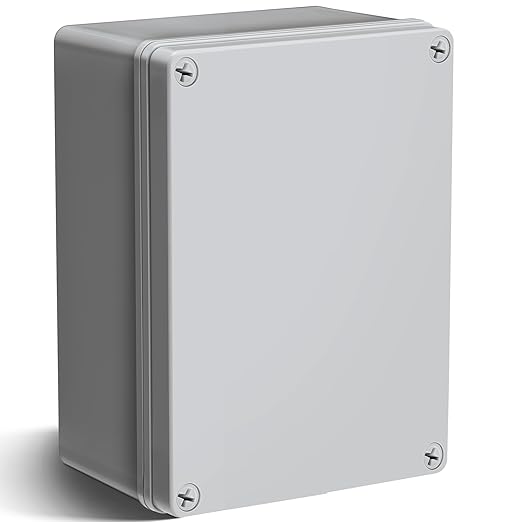 Kanayu Conduit Box Electrical Junction Box Plastic Dustproof Waterproof Gray White Protect Conduits and Fittings Universal Electrical Project Enclosure for Outdoor(8'' x 6'' x 4'')