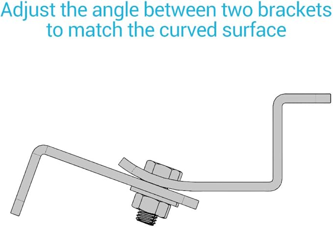Renogy Solar Panel Mounting Curved Z Bracket-Set of 4 for RV, Boat, Roof, Wall and Other Off Gird Installation, 1 Set