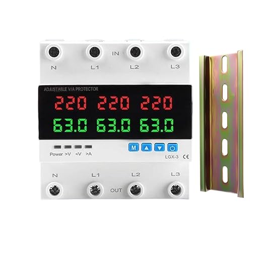 Automatic Transfer Switch Three-Phase Over/Under Voltage Protector 100A - Phase Failure, Overcurrent, Overload Protection, Electrical Circuit Protector