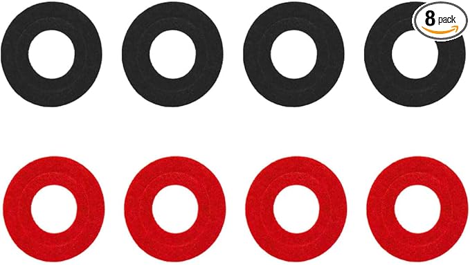8PCS Car Battery Terminal Anti Corrosion Washers, Auto Fiber Shim Battery Terminal Protectors, 4 Black & 4 Red Battery Post Washer Fiber Washers for Protecting Battery Terminal