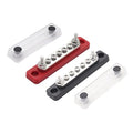 Gloaso 100A 12V Bus Bar Copper Power Distribution Block, 4x 3/16" Posts+ 5x #8/32 Screws Terminals Battery Buss Bar for RV Boat Solar Yacht Car Truck, Marine Busbars 48V DC, Negative&Positive 2 Pack